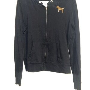 VSPINK Black Zip-Up Hoodie with Gold bling